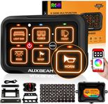 Auxbeam 6 Gang Switch Panel Bluetooth RGB AR-600 with Toggle Momentary Pulsed Modes Multifunctional Switch pod with Manual and Automatic Backlit Control Boat Switch Panel for Truck Car ATV Waterproof