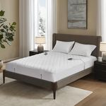 Beautyrest 100% Cotton Heated Mattress Pad - Bed Warmer with 20 Heat Settings Controller, Auto Shut Off Timer, Deep All Around Elastic Pocket, UL Certified, Machine Washable, White King