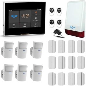 ITALIAN ALARM - KIT Antifurto Allarme Casa Senza Fili WiFi Wireless mod. MICRO TOUCH 2024, Combinatore GSM/4G, APP Smartlife e TUYA, Già Configurato + ASSISTENZA ITALIA