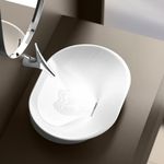 Kohler Vive Capsule Table Top Wash Basin for Bathroom with hidden drain, Fully glazed vessel sink for bathroom, 550mm X 400mm, White, Glossy Finish (10 years warranty)