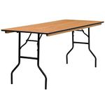 Flash Furniture 30x72 Wood Fold Table, Engineered, Natural, 30" x 72"