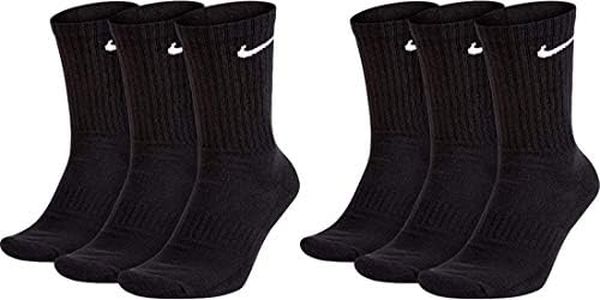 Nike SX7664 Lot de 6 paires de chaussettes de tennis pour homme et femme blanc/gris/noir Taille 34 36 38 40 42 44 46 48 50 Couleur : noir, Taille : 42-46