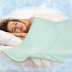 PAVILIA Cooling Blanket for Hot Sleepers, Lightweight Summer Blanket for Bed, Cooling Chill Throw Blanket for Night Sweats Absorb Heat for Adult Kid Baby on Warm Night, Teal Green, 50x60 inch