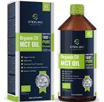 Organic Pure C8 MCT Oil - 100% Pure Coconut - Boosts Ketones 3X More Than Other MCTs - for Keto Diet & Bulletproof Coffee - Vegan Friendly - 1000ml - Made by Sterling Nutrition