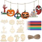 DERAYEE 20PCS Halloween Wooden Orna