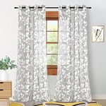 XTMYI Grey Sheer Curtains 96 Inches