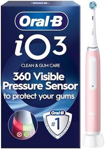 Oral-B iO3 Electric Toothbrush Adults, 1 Handle, Pink - 1 Brush Head, 3 Modes, Teeth Whitening, Rechargeable Toothbrush, UK 2 Pin Plug
