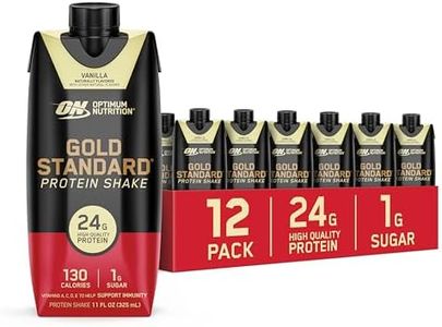 Optimum Nutrition Gold Standard Protein Shake, 24g Protein, Ready to Drink Protein Shake, Gluten Free, Vitamin C for Immune Support, Vanilla, 11 Fl Oz, 12 Count (Pack of 1) (Packaging May Vary)