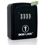 Iron Lock® - Wall Mount Key Lock Box with 4-Digit Combination, Resettable Code, A B Switch, and 5-Key Capacity - Indoor/Outdoor Waterproof Lockbox for House Keys and Spare Keys (Small, Black)