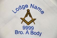 Embroidered Masonic Napkin (Black & Gold) with Your name, Lodge name & Number