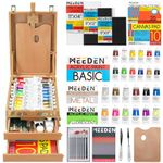 MEEDEN Acrylic Painting Set with Easel: 44 Pcs Art Supplies Painting Kit with Tabletop Box Easel for Adults - 24 Acrylic Paints, Paintbrushes, Canvas, Palettes & Accessories