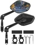 Bike Mirror Handlebar Mount, HD Wide Rear View Bicycle Mirrors for Handlebars with Scratch Resistant Glass, 360°Adjustable Bike Rear View Mirror for Scooter, Motorcycle, Bikes (HD Lens: 1 Pair)
