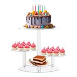 2 Tier Cupcake Tower Acrylic Display Premium Cupcake Holder Dessert Tree Tower for Birthday Cady Bar Party Décor Weddings Birthday Parties Events (Mcake-12)