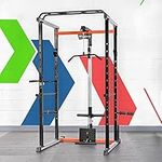 METIS Power Cage Gym Set - Pull Up and Dip Station with Optional Pulley System | Strength Training Equipment | Power Rack Home Gym Equipment | Squat Rack Stands (Cage + Pulley System)