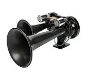 flexzon Truck air horns TGV diesel train airhorn twin black trumpets 24 Volt for lorry truck boat van car tractor