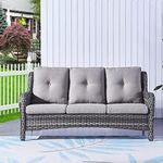 HUMMUH 3-Seat Outdoor Wicker Sofa P