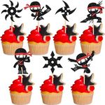 28 PCS Ninja Cupcake Toppers Glitte