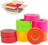 AdirPro 12 Pack Fluorescent Flagging Tape, 150' X 1'' Wide - Multipurpose Neon Marking Tape - Great Visual Labeling & Tagging for Home & Workplace Use (Multi-Color)