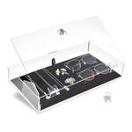 MOOCA Lockable Acrylic Display Cases for Collectibles with a Luxurious Removable Pad, Ideal for Showcasing Collectibles, Watches, Jewelry, Eyewear, and Knives