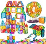 FunBlast Magnetic Blocks for Kids - Mag Magic Magnetic Building Blocks for Kids Puzzle for Kids Learning Toy Playset (Multicolor;130 Pcs)