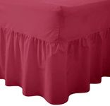 Super King Valance Sheet – Noor’s Collections Bed Base Wrap Burgundy Wine Valance Sheet Super King | Valance Bed Skirts Plain Dyed Poly Cotton Extra Deep Frilled Valance Bedsheets