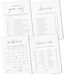 Bridal Shower Games - 5 Bridal Shower Games for 30 Guests, Thick Double-Sided Cards, Minimalist