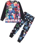 shumintaojin Kids Boys' pajamas set Game Cartoon Girl's clothing set fashion Sleepwear Long sleeved T-shirt+pants 5-12Years (UK, Age, 7 Years, 8 Years, Regular, Style 2)