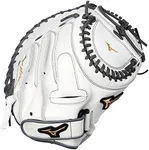 Mizuno GXS50PF4W MVP Prime Fastpitch Softball Catcher's Mitt 34", Mitt, Right Hand Throw, White-Grey