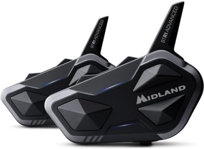 Midland BTR1 Advanced Twin C1529.01, Bluetooth-Kommunikationssystem für Motorradfahrer, IPX6 -Wasserdichtes Helm-Headset, Geräuschunterdrückung, 4 Personen, 23h Akku, 1,2 km