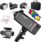 GODOX AD200Pro AD200 Pro with BD-07 Barn Door Honeycomb Grid 4 Color Filter Kit, 200W 2.4G Flash Strobe, 1/8000 HSS, 500 Full Power Flashes, 0.01-2.1s Recycling
