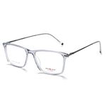 grey jack Rectangle Spectacle Frame,Full Frame with Spring Legs Eyewear for Men Women 72034 Transparency/Gun