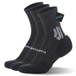 BRISIRA Coolmax Bamboo Viscose Compression Running Socks 3 Pack Quarter Athletic Cushioned Breathable Anti Blister&Sweat&Odor