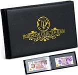 40 Pockets Banknote Currency Collecting Album - 20 Sheets Clear Dollar Bill Holders World Money Storage Book Collection Supplies Double-Sided Pages for Trading Cards Stamps Tickets Black AN04BK