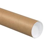 Aviditi P3024KHD Heavy-Duty Mailing Tubes with Caps, 3" x 24", Kraft (Pack of 24)