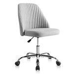 SMUG Home Office Desk Chair, Office Chairs Desk Chair Rolling Task Chair Computer Chair Adjustable with Wheels Armless for Bedroom, Vanity Chair for Makeup Room, Living Room Gray
