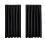 BellaHills Blackout Curtains Short Curtains for Bedroom - Thermal Top Tape Blackout Curtain Drapes for Home Decoration Room Darkening Window Treatment for Light Blocking 46 x 54 Inch, 2 Panels, Black