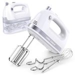 Lord Eagle Hand Mixer Electric Whisk, 400W Power Handheld Mixer for Baking Cake Egg Cream Food Beater, Turbo Boost/Self-Control Speed + 5 Speed + Eject Button + 5 Accessories