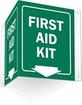 SmartSign - S-9019-AV-06 "First Aid Kit" Projecting Sign | 5" x 6" Aluminum First Aid Kit - 5" x 6" Aluminum