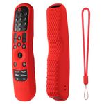 Oboe Silicone TV Remote Cover Compatible with LG TV Remote LG AN-MR21GA (2021) LG MR22GA (2022) LG MR23GA (2023) [Remote NOT Included] LG Magic Remote Case with Loop (B-Red)