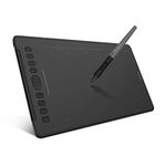 HUION Inspiroy H1161 Graphics Drawing Tablets, Touch Strip and 8192 Pen Pressure Sketch Tablet with Battery-Free Stylus,10 Shortcut Keys, Compatible with Android, Windows, and Mac Black