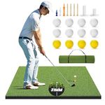 Real Feel Golf Mat, Golf Hitting Mat, Golf Turf Mat,High-Elasticity EVA Anti-Slip Bottom,Golf Practice Mat Indoor & Outdoor, Driving & Chipping Pad, Gifts for Men/Boys/Golfers(31MM-5x4 FT)