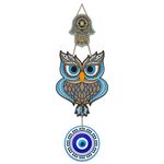 Artvibes Owl Shape Wooden Wall Hanging Luck Prosperity For Home Decor | Hamsa Hand Decoration Livingroom | Modern Artwork | Designer Mdf Item | Door Decorative (WH_8511N)