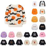 Pumpkin Sweatshirt Kids Boys Sweatshirts Crewneck Pullover for Toddler Clothes Girls Cotton Top Long Sleeve Casual Jumper T Shirt Fall for Kids Size 1-7 Years Old