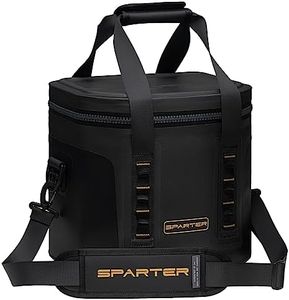 SPARTER Portable Soft Cooler 12 Cans, IP68 Tizip Leak-Proof Zipper for Camping, Fishing, Beach, Outdoors Insulated Ice Chest with Reusable Ice Pack- Black