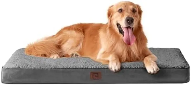 EHEYCIGA Orthopedic XXL Dog Beds for Jumbo Dogs with Removable Washable Cover for Crate, Grey, 47x29