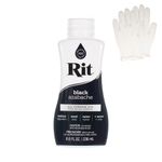 Rit Dye – Liquid Fabric Dye for Crafting, Clothing, and Décor – 8 oz. Bottle – Black (Gloves Included)