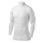PowerLayer Compression Tops for Boys Base Layers Boys Running Top Thermal Shirt - Mock Neck - White Mock Neck (Boys), 6-8 Years
