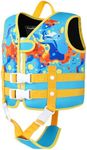 Gogokids Toddler Swim Vest, Kids Float Jacket with Dual Adjustable Strap, Child Swimming Pool Vest for 2-8 Years Swimming Learning