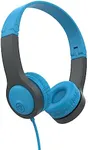 JLab JBuddies Folding Kids Wired Headphones Gen 2, Blue/Grey, Toddler Headphones, Noise Isolation, Kids Safe, Volume Limiting Headphones, Headphones for Children Ages 2+