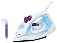 Philips GC1905 1440-Watt Steam Iron with Spray (Blue) & Philips Handheld Garment Steamer GC360/30 - Vertical & Horizontal Steaming, 1200 Watt, up to 22g/min